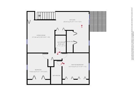 Floor plan for 2 beds, 2 baths, 974 sqft